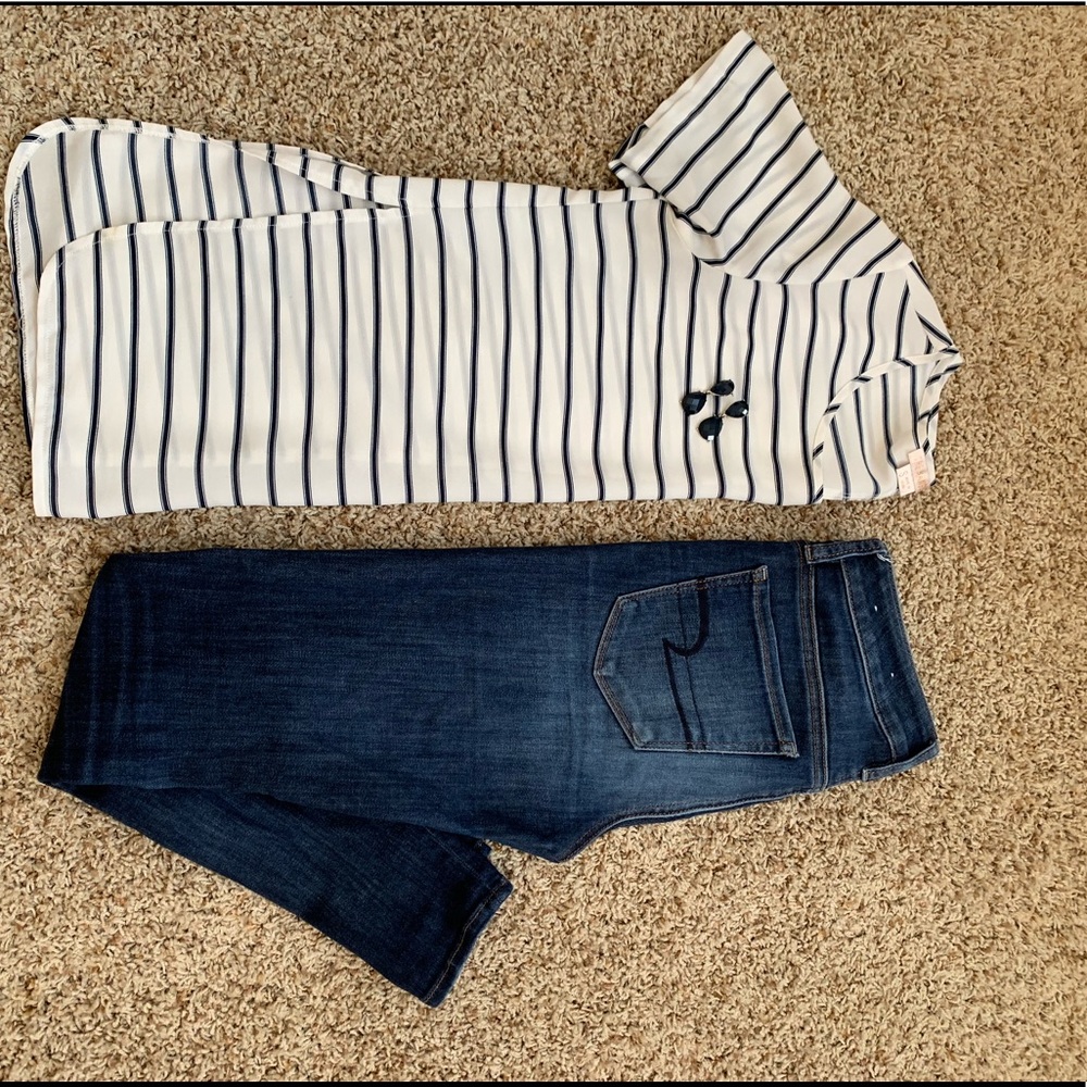 Navy Stripped blouse